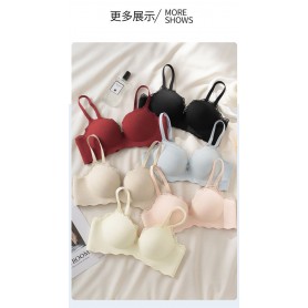 878 Seamless lace-trim push up bra